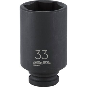 Channellock 1/2 In. Drive 33 mm 6-Point Deep Metric Impact Socket