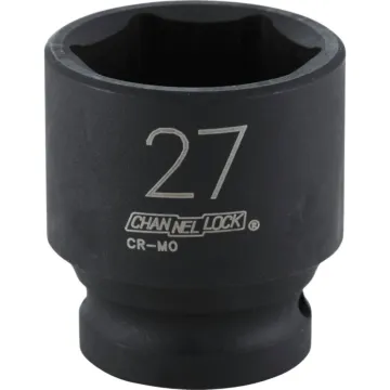 Channellock 1/2 In. Drive 27 mm 6-Point Shallow Metric Impact Socket