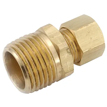 Anderson Metals 750068-1008 Pipe Connector, 5/8 x 1/2 in, Compression x Male, Brass, 150 psi Pressure