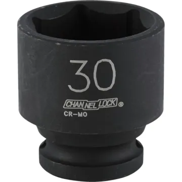 Channellock 1/2 In. Drive 30 mm 6-Point Shallow Metric Impact Socket