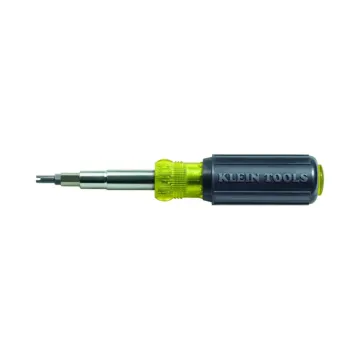Klein Tools Multi-Bit Screwdriver/Nut Driver, 11-in-1, Ph, Sl, Sq, Schrader Bits