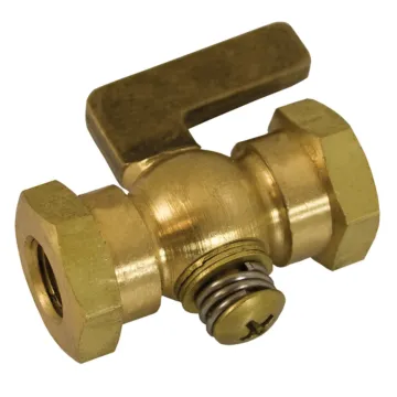 Jones Stephens 1/8" x 1/8" Satin Brass Air Cock Female x Female, Tee Handle, Round Shoulder