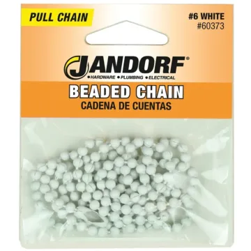 Jandorf 60373 Beaded Chain with Connector, 3 ft L, White