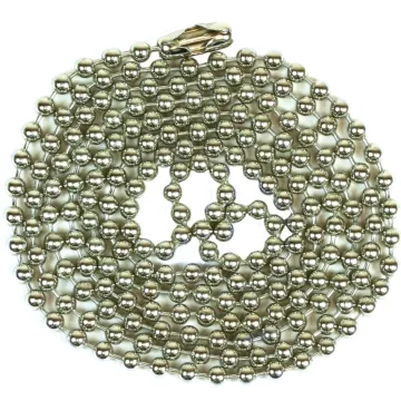 Jandorf 94991 Beaded Chain with Connector, 3 ft L, Steel, Nickel