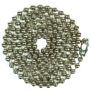 Jandorf 94995 Beaded Chain with Connector, 3 ft L, Brass, Nickel