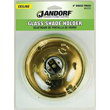 Jandorf 60222 Glass Shade Holder, 4 in H Dimensions, 250 V, 60W, Brass Housing Material