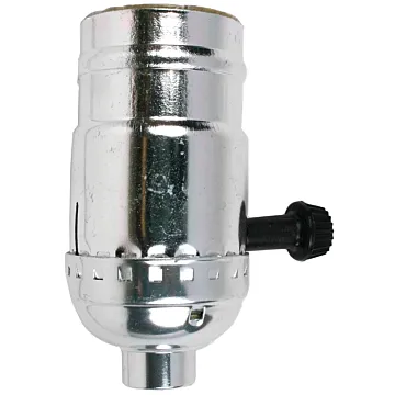 Jandorf 60402 On/Off Turn Knob Lamp Socket, 250 V, 250 W, Nickel Housing Material