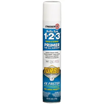 ZINSSER Bulls Eye 1-2-3 Interior/Exterior Primer Spray (Turbo White) 26 oz