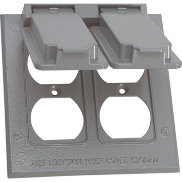 Southwire Dual Gang Gray Vertical Weatherproof Duplex Cover