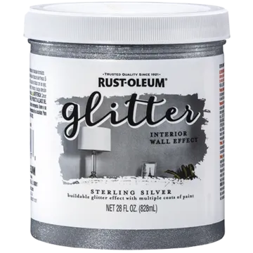 Rustoleum Specialty Glitter Interior Wall Paint (Sterling Silver) 1 qt.