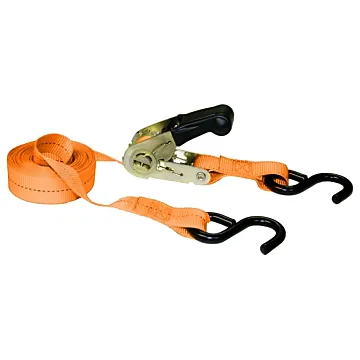 Keeper 05506 Tie-Down, 1 in W, 15 ft L, Polyester, Yellow, 500 lb, S-Hook End Fitting
