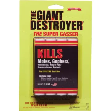 Atlas Chemical The Giant Destroyer 4-Pack Gas Cartridges Mole & Gopher Killer