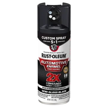 Rustoleum 2X Automotive Enamel Custom 5-in-1 Spray (Semi-Gloss - Black) 12 oz