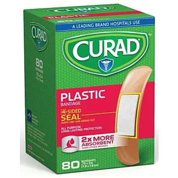 Curad CUR02278RB Adhesive Bandage, 3/4 in W, Plastic Bandage