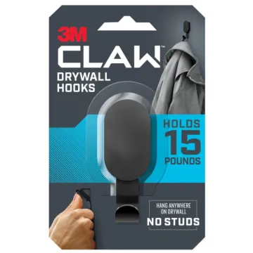 3M CLAW™ Drywall Hooks 3DH15BLK-1ES, 15lb, Black, 1ct