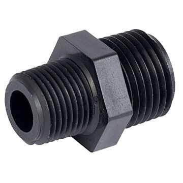 1/2" Male NPT x 3/8" Male NPT Poly Reducing Nipple