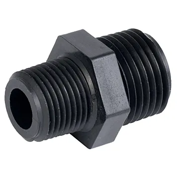 1/2" Male NPT x 3/8" Male NPT Poly Reducing Nipple