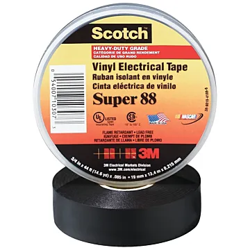 3M Scotch Super 88 Vinyl Electrical Tape (Black) 3/4 in. x 66 ft
