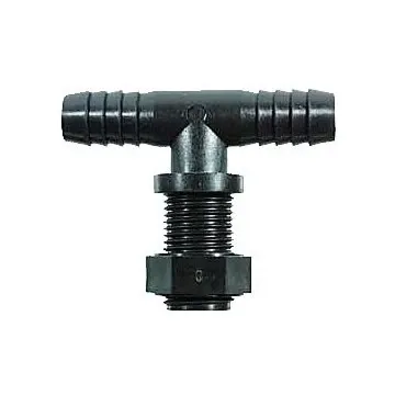 Poly Threaded Nozzle Body Tee with Hose Barbs