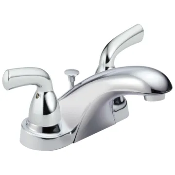 Delta Faucet Delta Foundations®: Two Handle Centerset Bathroom Faucet - Two Handle Lever - Chrome