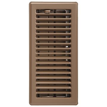 Imperial Powder-Coated Steel Louvered Floor Register (Brown) 4 in. x 10 in.
