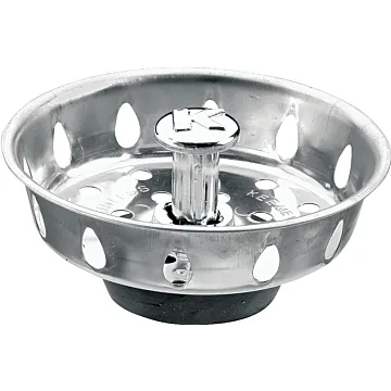 Plumb Pak PP820-25 Basket Strainer with Adjustable Post, 3.3 in Dia, Stainless Steel, For: Most Kitchen Sink Drains