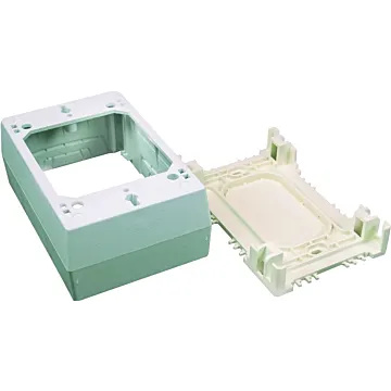 Wiremold NM Series NM2 Outlet Box, 1-Gang, 0-Knockout, Plastic, Ivory, Wall