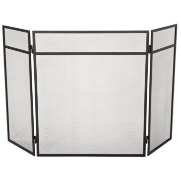 Home Impressions 3-Panel Mesh Decorative Fireplace Screen - Black
