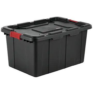 Sterilite 14669004 Industrial Tote, Plastic, Black, 30-1/2 in L, 20-5/8 in W, 15-1/4 in H