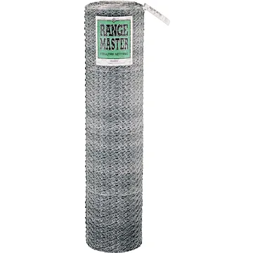 Rangemaster 6328 Poultry Netting, 50 ft L, 60 in W, 20 ga Gauge, Hexagonal Mesh, 2 in Mesh, Steel, Galvanized