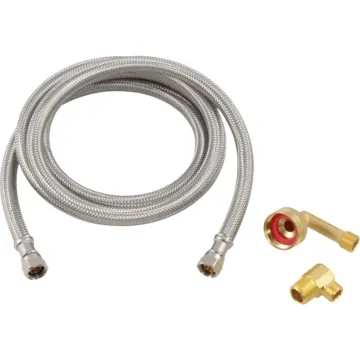 Ez-Flo Eastman 3/8 In. Comp x 3/8 In. MIP (or 3/4 In. FHT) x 6 Ft. L. Braided Stainless Steel Universal Dishwasher Installation Kit