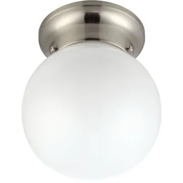 Home Impressions 6 In. Brushed Nickel Incandescent Flush Mount Ceiling Light Fixture