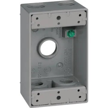 Bell Southwire Single Gang 1/2 In. 5-Hole Gray Weatherproof Junction Box