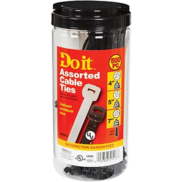 Do it Best Self-Locking Molded Nylon Cable Tie Assortment (Black & White - 500pk)