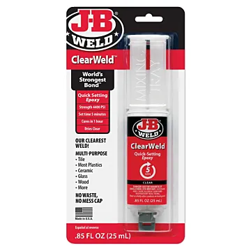 J-B Weld ClearWeld Quick Setting Epoxy, 25mL