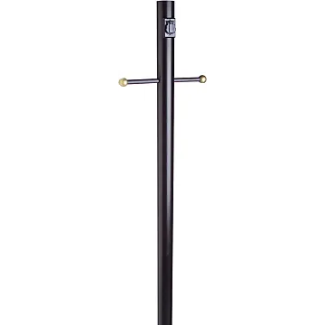 Design House Black Outdoor Lamp Post with Cross Arm and Outlet