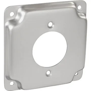 Southwire Square Device Cover w/ Receptacle - 4 in. x 4 in.