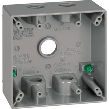 Bell Southwire Dual Gang 1/2 In. 5-Hole Gray Weatherproof Junction Box