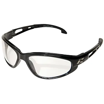 Edge Eyewear Edge SW111 Non-Polarized Safety Glasses, Clear Lens, Black Frame, Unisex, Polycarbonate Lens, Full Frame, Nylon Frame
