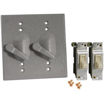 Bell Switch cover 2-G W/P Grey