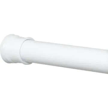 Zenna Home Adjustable Tension Straight Shower Rod (White) 27 in. to 40 in.