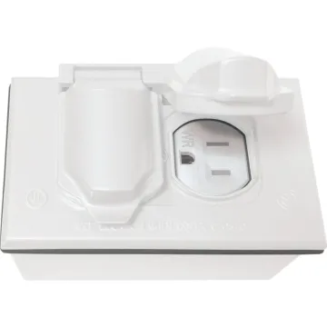 Southwire 1-Gang Horizontal Weatherproof Duplex Device & Junction Box w/ Covers (White)