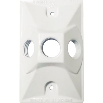 Bell Southwire Single Gang Weatherproof 3-Hole White Rectangular Cover