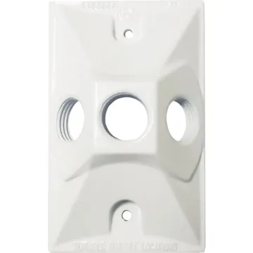 Bell Southwire Single Gang Weatherproof 3-Hole White Rectangular Cover