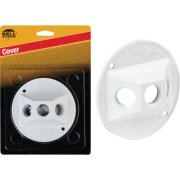 Bell Lampholder Cvr Rnd Wh W/P 3-hole