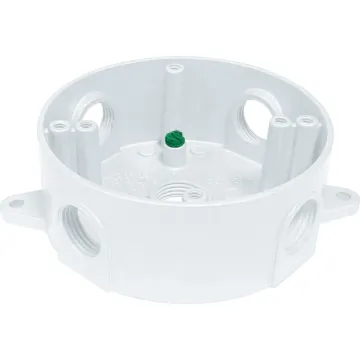 Bell Southwire 4 In. Dia. 1/2 In. 5-Outlet White Weatherproof Round Box