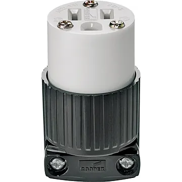 Pass & Seymour 15A, 125V Extra-Hard Use Spec-Grade Connector, Black and White