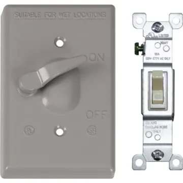 Bell Southwire Single Toggle Vertical Mount Gray Weatherproof Cover with Single Pole 15A Switch