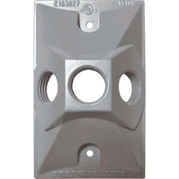 Bell Southwire Single Gang Weatherproof 3-Hole Gray Rectangular Cover