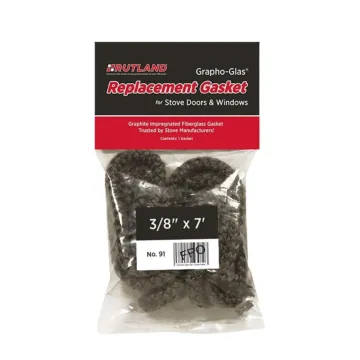 Rutland Grapho-Glas 91 Replacement Stove Gasket, 84 in L, 3/8 in W, Fiberglass